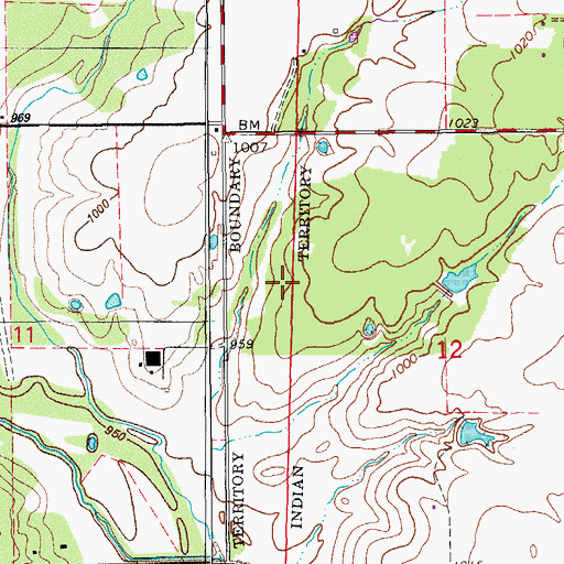Topographic Map of Wildlife Ranch Airport, OK