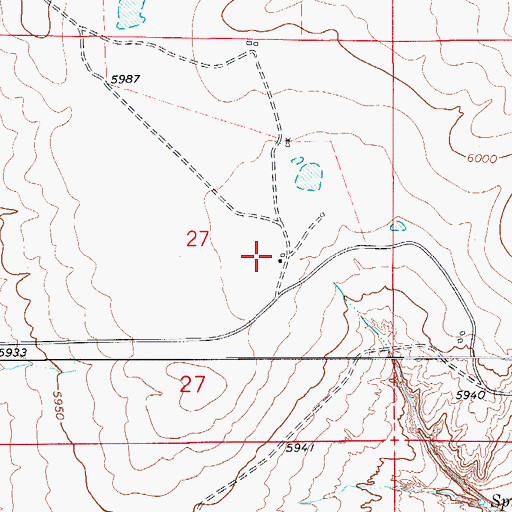 Topographic Map of Flying D Ranch Airport, CO