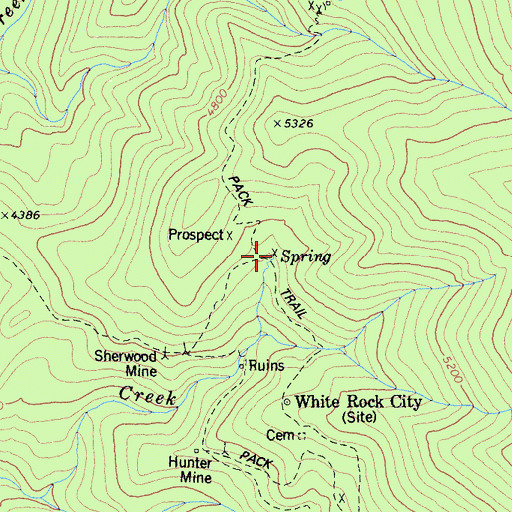 Topographic Map of Uncle Sam Mine, CA