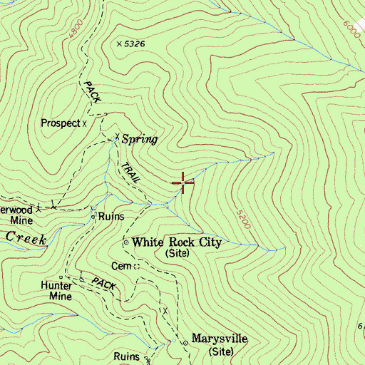Topographic Map of White Rock Mine, CA