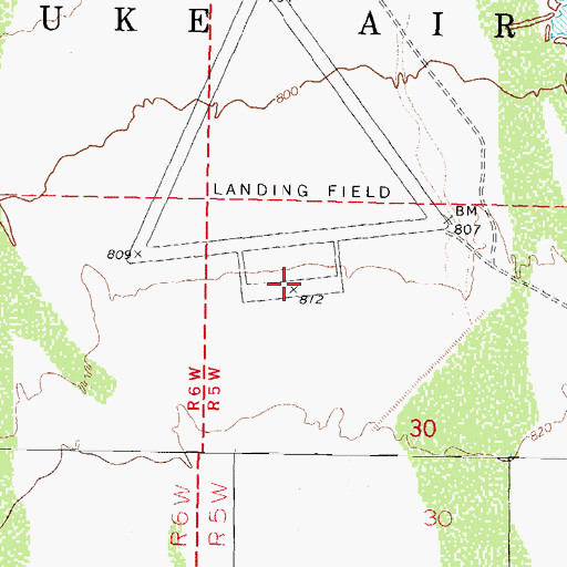 Topographic Map of Williams Auxiliary Airfield 6, AZ