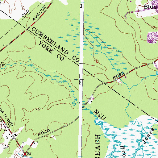 Topographic Map of Bayley's Field, ME