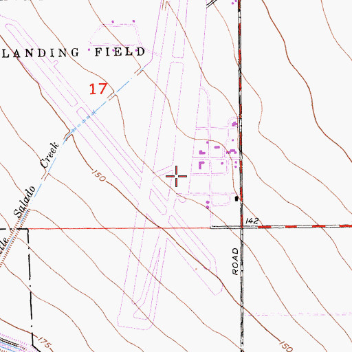 Topographic Map of Crows Landing Airport, CA