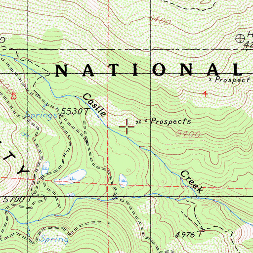 Topographic Map of Ruby Pearl Mine, CA
