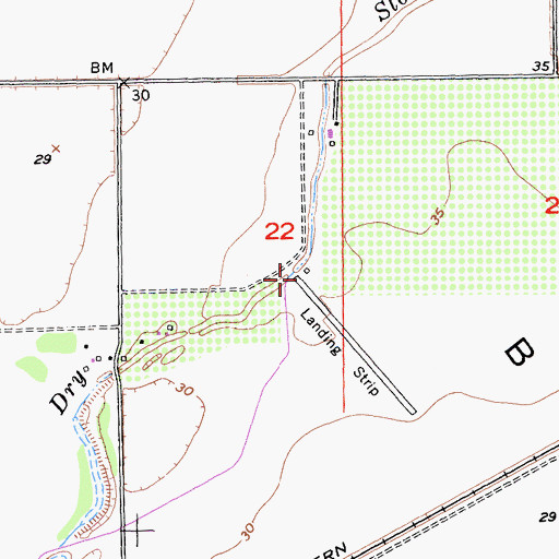 Topographic Map of Balsdon Airport, CA