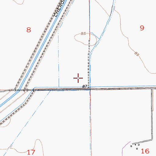 Topographic Map of Williams AG Airport, CA