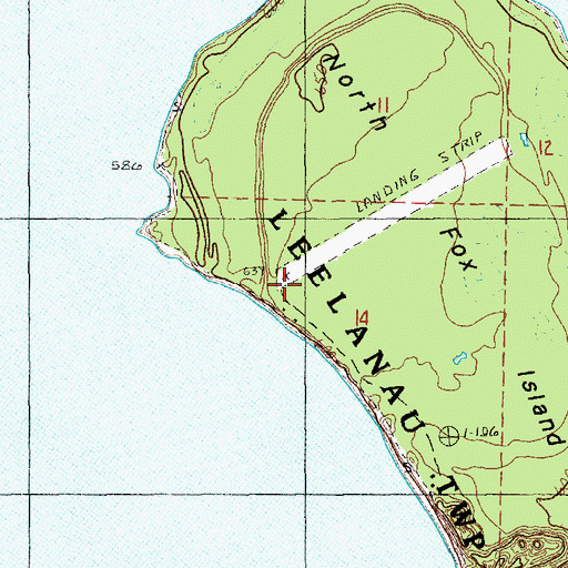 Topographic Map of North Fox Island Airport, MI