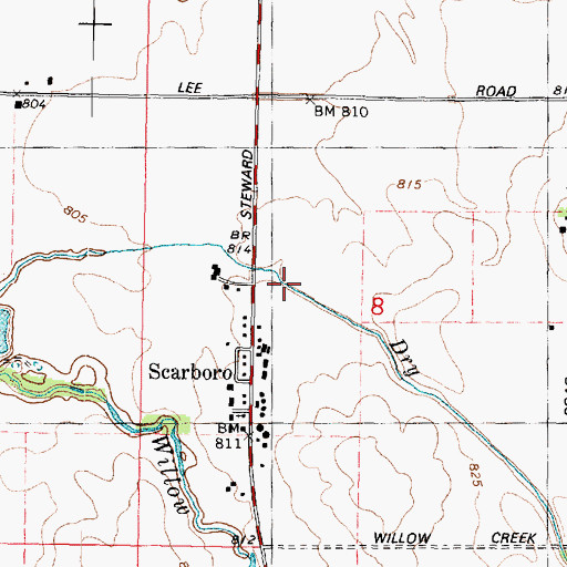 Topographic Map of Durin RLA Airport, IL