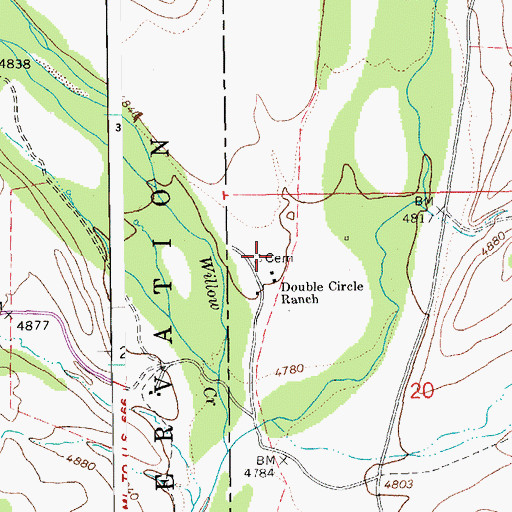 Topographic Map of Double Circle Ranch Airport, AZ