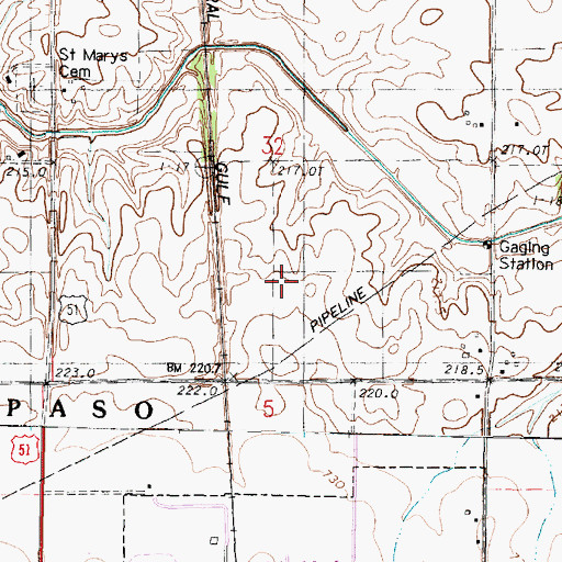 Topographic Map of Corn Alley 2 Airport, IL