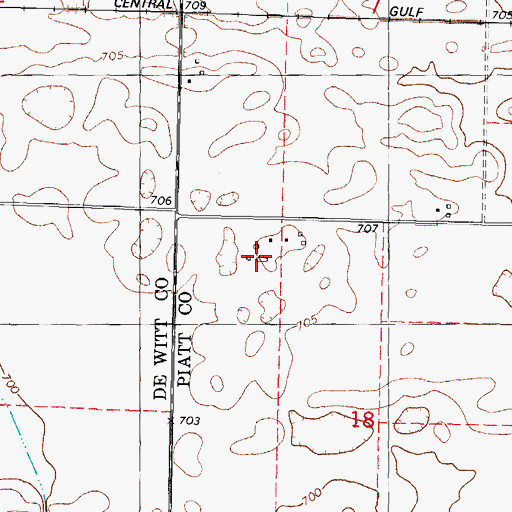 Topographic Map of Flying Illini Airport, IL