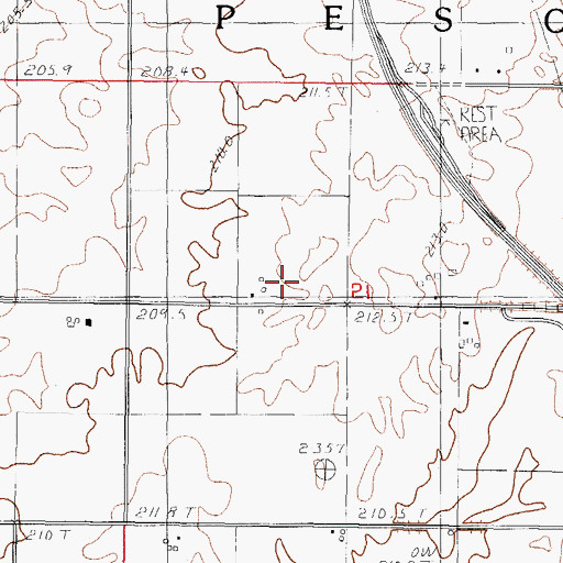 Topographic Map of Dean Schwenk RLA Airport, IL
