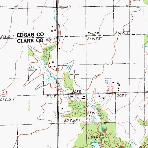 Topographic Map of Perry RLA Airport, IL