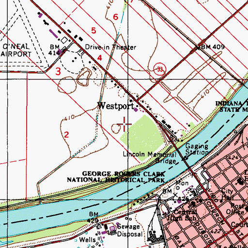 Topographic Map of Klein-Oneal Airport, IL