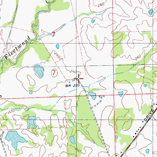 Topographic Map of Freebird Airport, MS