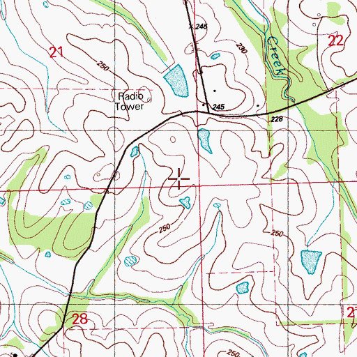 Topographic Map of Cloud 9 Airport, MS