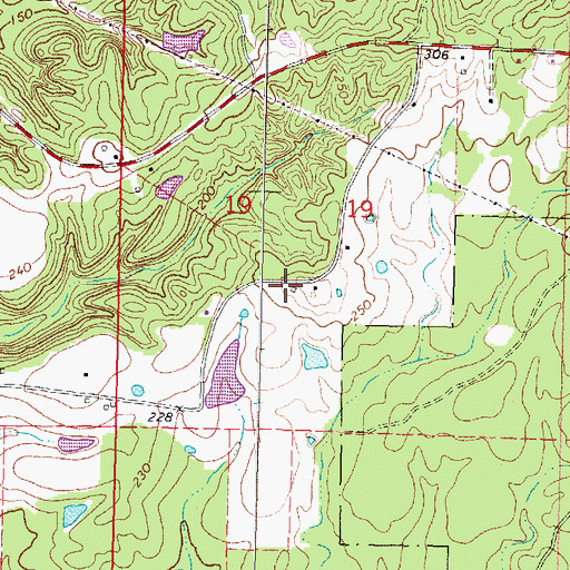 Topographic Map of Beets Airport, MS