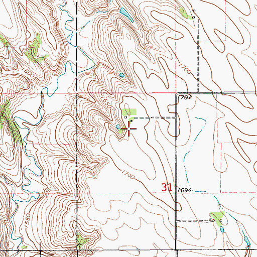 Topographic Map of Huffy's Airport, NE