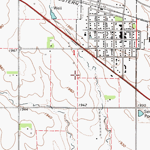 Topographic Map of Selle Airport, SD