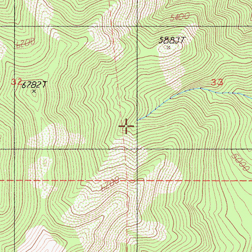 Topographic Map of Petrified Gulch, CA