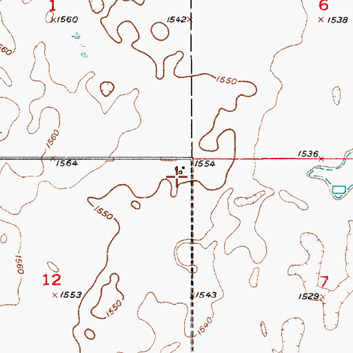 Topographic Map of Lost Creek Airport, SD