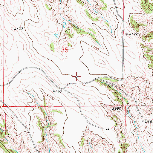 Topographic Map of Stallions Airport, WY