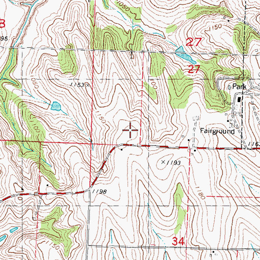 Topographic Map of Paradise Mountain Airport, IA
