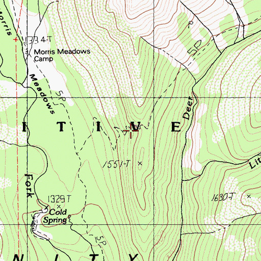 Topographic Map of Bear Gap, CA