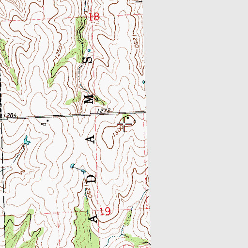 Topographic Map of Heinen Airport, KS
