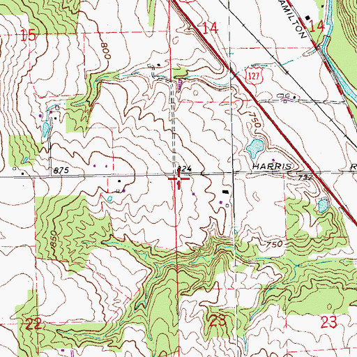 Topographic Map of Pfeiffer Field, OH