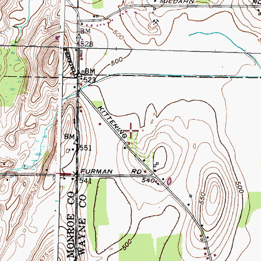 Topographic Map of Harvs Airport, NY