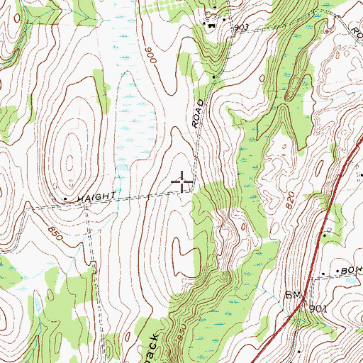 Topographic Map of Johnson Landing Strip, NY