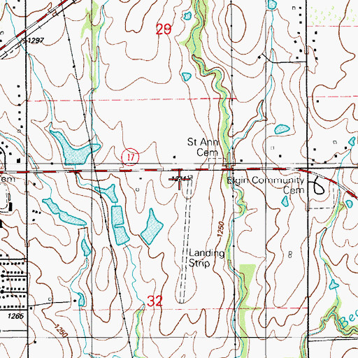 Topographic Map of Elgin's Stony Field, OK