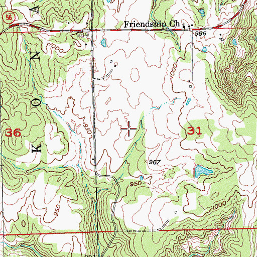 Topographic Map of Rocky Point Airport, OK
