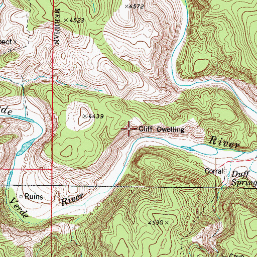 Topographic Map of Cliff Dwelling, AZ