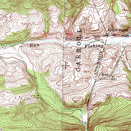Topographic Map of Haunstein Airport, PA
