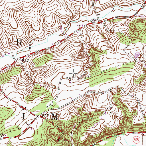 Topographic Map of Hillview Airport, PA