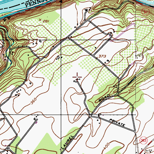 Topographic Map of Ransome Airport, PA