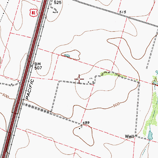 Topographic Map of Anderson Ranch Airport, TX