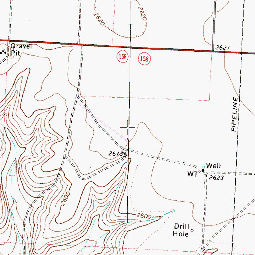 Topographic Map of Bodine Airport, TX