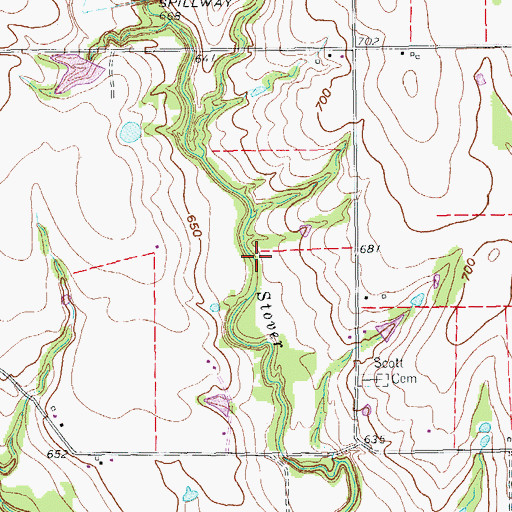 Topographic Map of Dobransky Airport, TX