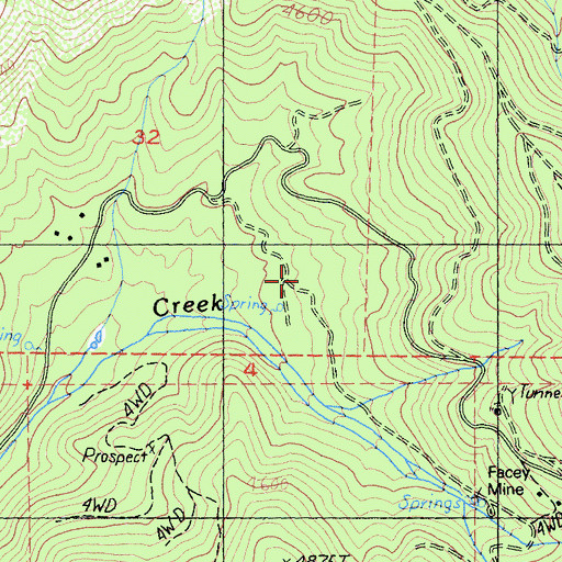 Topographic Map of McCoys Cabin, CA