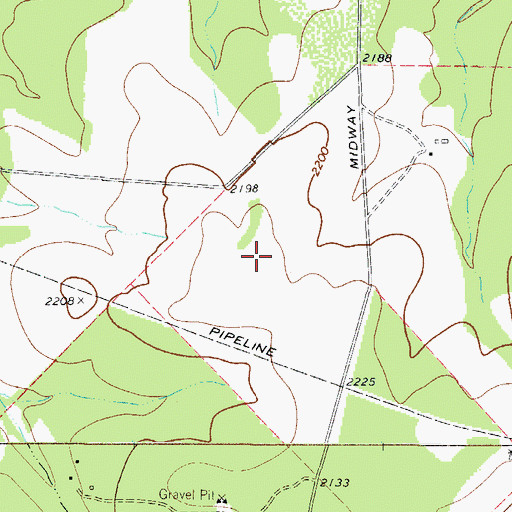 Topographic Map of Lang Ranch Airport, TX