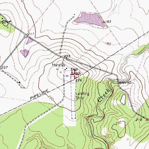 Topographic Map of Lantana Ridge Airport, TX