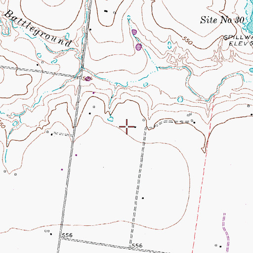 Topographic Map of Luv Field, TX