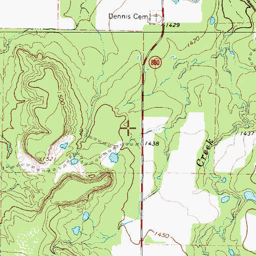 Topographic Map of Mission Mountain Airport, TX