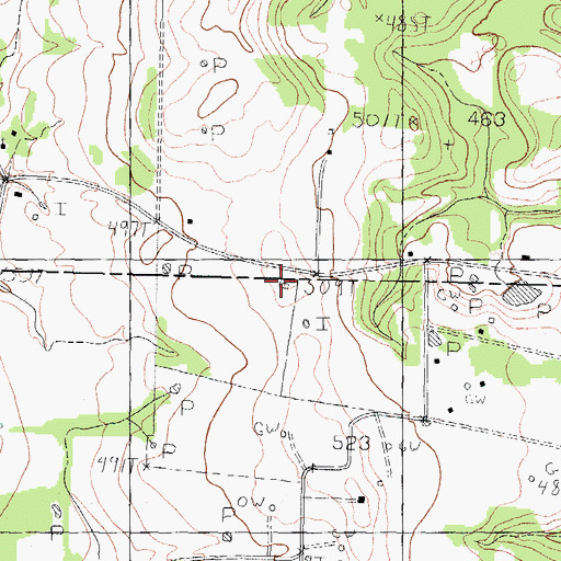 Topographic Map of Red Star Airport, TX