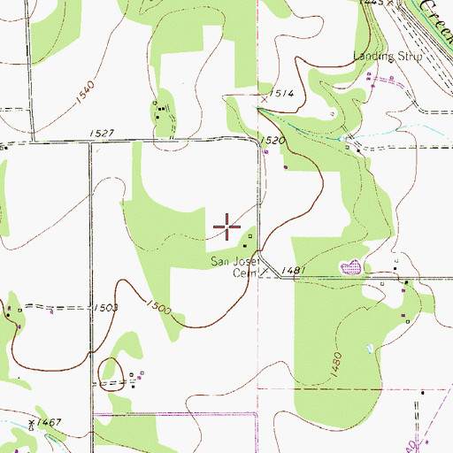 Topographic Map of Scout Airport, TX