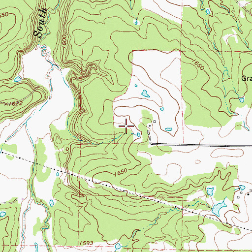 Topographic Map of Spring Ranch Airport, TX