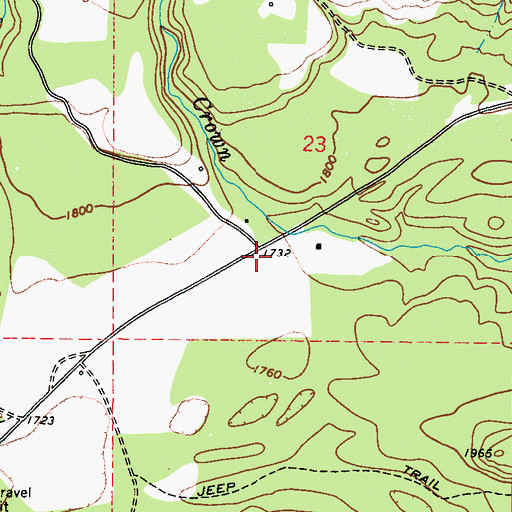 Topographic Map of Crown Creek Ranch Airport, WA